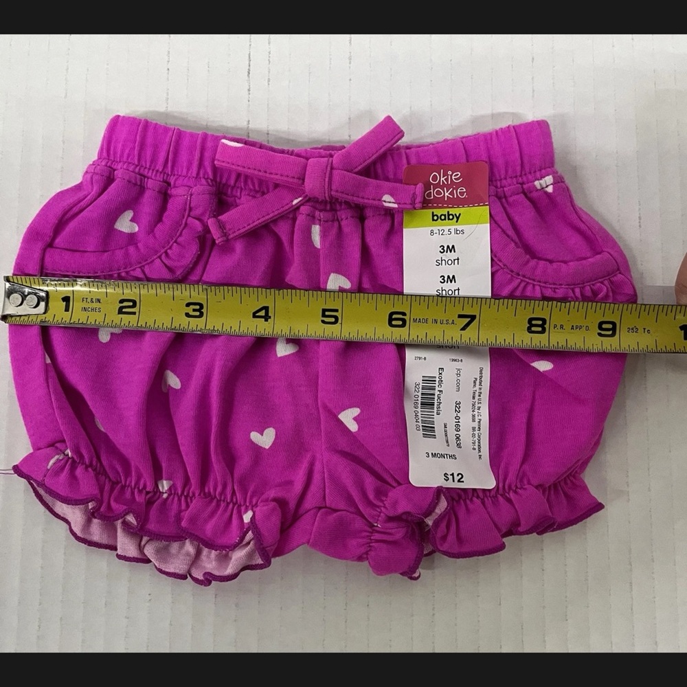 Okie Dokie Baby Girls Heart Print Ruffle Bloomers 3mnths 2 Pack - Picture 8 of 8